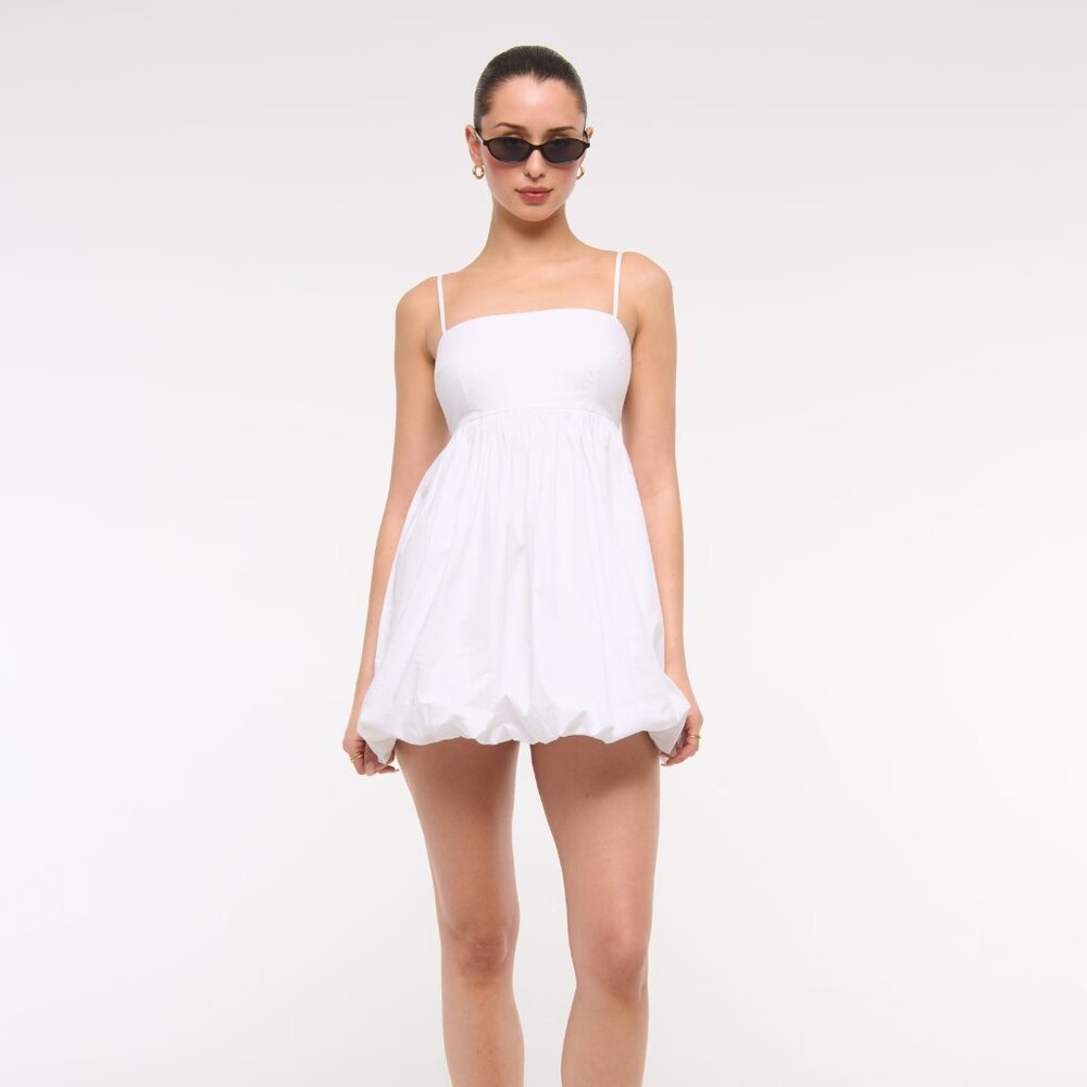 Babydoll Bubble Hem Mini Dress